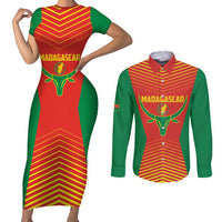 Madagascar Basketball Custom Couples Matching Short Sleeve Bodycon Dress and Long Sleeve Button Shirt Come On Angel Manzano - Wonder Print Shop