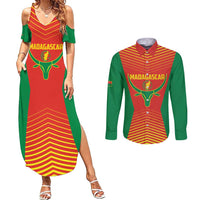 Madagascar Basketball Custom Couples Matching Summer Maxi Dress and Long Sleeve Button Shirt Come On Angel Manzano - Wonder Print Shop