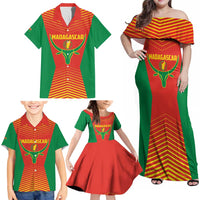 Madagascar Basketball Custom Family Matching Off Shoulder Maxi Dress and Hawaiian Shirt Come On Angel Manzano - Wonder Print Shop