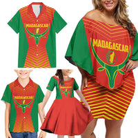 Madagascar Basketball Custom Family Matching Off Shoulder Short Dress and Hawaiian Shirt Come On Angel Manzano - Wonder Print Shop