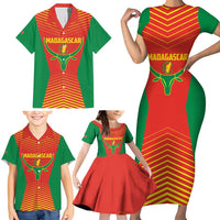 Madagascar Basketball Custom Family Matching Short Sleeve Bodycon Dress and Hawaiian Shirt Come On Angel Manzano - Wonder Print Shop