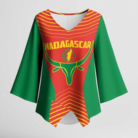 Madagascar Basketball Custom Kimono Sleeve Blouse Come On Angel Manzano - Wonder Print Shop