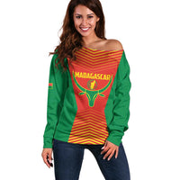 Madagascar Basketball Custom Off Shoulder Sweater Come On Angel Manzano - Wonder Print Shop