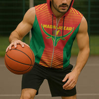Madagascar Basketball Custom Sleeveless Zip Hoodie Come On Angel Manzano - Wonder Print Shop
