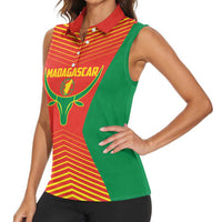 Madagascar Basketball Custom Women Sleeveless Polo Shirt Come On Angel Manzano - Wonder Print Shop