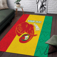 Guinea Basketball Custom Area Rug Syli Nationale African Pattern - Wonder Print Shop