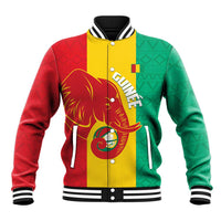 Guinea Basketball Custom Baseball Jacket Syli Nationale African Pattern - Wonder Print Shop