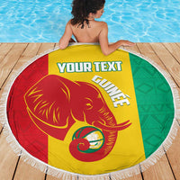 Guinea Basketball Custom Beach Blanket Syli Nationale African Pattern - Wonder Print Shop