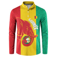Guinea Basketball Custom Button Sweatshirt Syli Nationale African Pattern - Wonder Print Shop