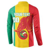 Guinea Basketball Custom Button Sweatshirt Syli Nationale African Pattern - Wonder Print Shop