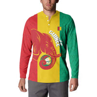 Guinea Basketball Custom Button Sweatshirt Syli Nationale African Pattern - Wonder Print Shop