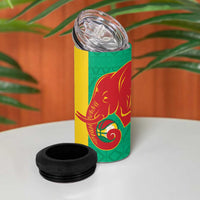 Guinea Basketball Custom 4 in 1 Can Cooler Tumbler Syli Nationale African Pattern - Wonder Print Shop