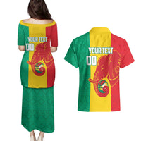 Guinea Basketball Custom Couples Matching Puletasi and Hawaiian Shirt Syli Nationale African Pattern - Wonder Print Shop