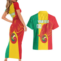 Guinea Basketball Custom Couples Matching Short Sleeve Bodycon Dress and Hawaiian Shirt Syli Nationale African Pattern - Wonder Print Shop