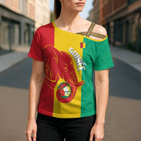 Guinea Basketball Custom Cross Shoulder Shirt Syli Nationale African Pattern - Wonder Print Shop
