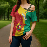 Guinea Basketball Custom Cross Shoulder Shirt Syli Nationale African Pattern - Wonder Print Shop