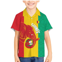 Guinea Basketball Custom Family Matching Mermaid Dress and Hawaiian Shirt Syli Nationale African Pattern - Wonder Print Shop