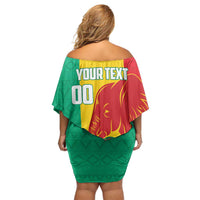 Guinea Basketball Custom Family Matching Off Shoulder Short Dress and Hawaiian Shirt Syli Nationale African Pattern - Wonder Print Shop