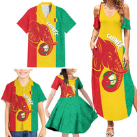 Guinea Basketball Custom Family Matching Summer Maxi Dress and Hawaiian Shirt Syli Nationale African Pattern - Wonder Print Shop
