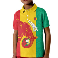 Guinea Basketball Custom Kid Polo Shirt Syli Nationale African Pattern - Wonder Print Shop