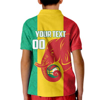 Guinea Basketball Custom Kid Polo Shirt Syli Nationale African Pattern - Wonder Print Shop