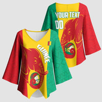 Guinea Basketball Custom Kimono Sleeve Blouse Syli Nationale African Pattern - Wonder Print Shop