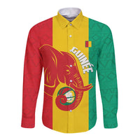 Guinea Basketball Custom Long Sleeve Button Shirt Syli Nationale African Pattern - Wonder Print Shop