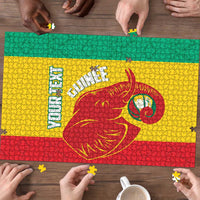 Guinea Basketball Custom Puzzle Syli Nationale African Pattern - Wonder Print Shop