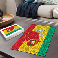 Guinea Basketball Custom Puzzle Syli Nationale African Pattern - Wonder Print Shop