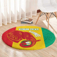 Guinea Basketball Custom Round Carpet Syli Nationale African Pattern - Wonder Print Shop