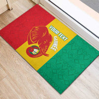 Guinea Basketball Custom Rubber Doormat Syli Nationale African Pattern - Wonder Print Shop