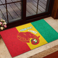 Guinea Basketball Custom Rubber Doormat Syli Nationale African Pattern - Wonder Print Shop