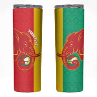 Guinea Basketball Custom Skinny Tumbler Syli Nationale African Pattern - Wonder Print Shop