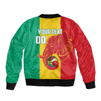 Guinea Basketball Custom Sleeve Zip Bomber Jacket Syli Nationale African Pattern - Wonder Print Shop