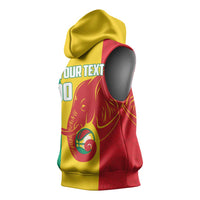 Guinea Basketball Custom Sleeveless Hoodie Syli Nationale African Pattern - Wonder Print Shop