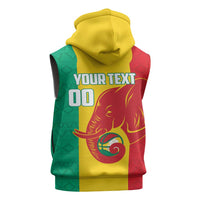Guinea Basketball Custom Sleeveless Zip Hoodie Syli Nationale African Pattern - Wonder Print Shop
