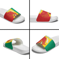 Guinea Basketball Custom Slide Sandals Syli Nationale African Pattern - Wonder Print Shop