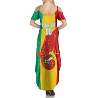 Guinea Basketball Custom Summer Maxi Dress Syli Nationale African Pattern - Wonder Print Shop