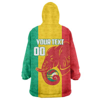 Guinea Basketball Custom Wearable Blanket Hoodie Syli Nationale African Pattern - Wonder Print Shop