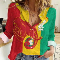 Guinea Basketball Custom Women Casual Shirt Syli Nationale African Pattern - Wonder Print Shop