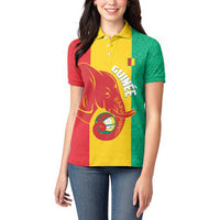 Guinea Basketball Custom Women Polo Shirt Syli Nationale African Pattern - Wonder Print Shop