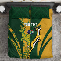 South Africa Australia Rugby Custom Bedding Set Springboks Wallabies Together - Wonder Print Shop