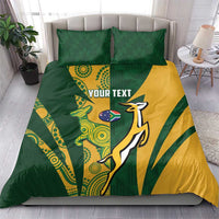 South Africa Australia Rugby Custom Bedding Set Springboks Wallabies Together - Wonder Print Shop