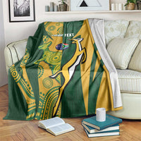 South Africa Australia Rugby Custom Blanket Springboks Wallabies Together - Wonder Print Shop