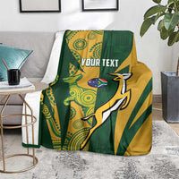 South Africa Australia Rugby Custom Blanket Springboks Wallabies Together - Wonder Print Shop