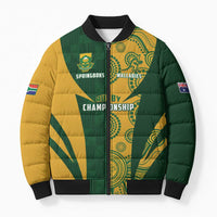 South Africa Australia Rugby Custom Bomber Puffer Jacket Springboks Wallabies Together - Wonder Print Shop