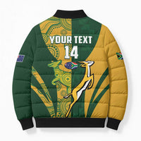 South Africa Australia Rugby Custom Bomber Puffer Jacket Springboks Wallabies Together - Wonder Print Shop