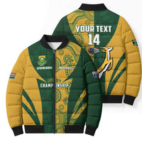 South Africa Australia Rugby Custom Bomber Puffer Jacket Springboks Wallabies Together - Wonder Print Shop
