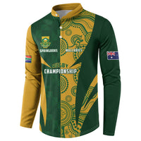 South Africa Australia Rugby Custom Button Sweatshirt Springboks Wallabies Together - Wonder Print Shop