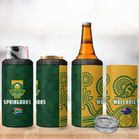South Africa Australia Rugby 4 in 1 Can Cooler Tumbler Springboks Wallabies Together - Wonder Print Shop
